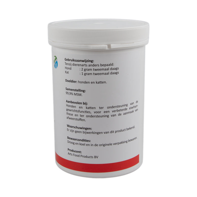 MSM 100% Puur - Voor honden en katten - Methylsulfonylmethaan - Voor soepele gewrichten